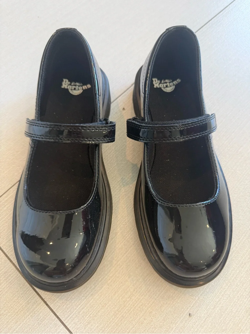 Dr. Martens Maccy Womens Black Patent Leather Loafers Girls Size 4